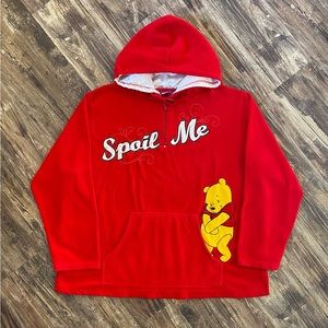 Y2K 2000s Womens Disney Spoil Me Pooh Bear Fleece Hoodie Womens Size 3X